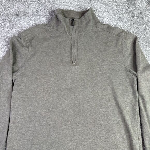 J Crew Sweater Men’s Small Gray 1/4 Zip Mock Neck Authentic Sueded Jersey - Picture 1 of 8